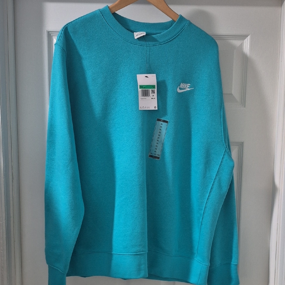 Nike Blue Crewneck Sweater with Iconic Swoosh